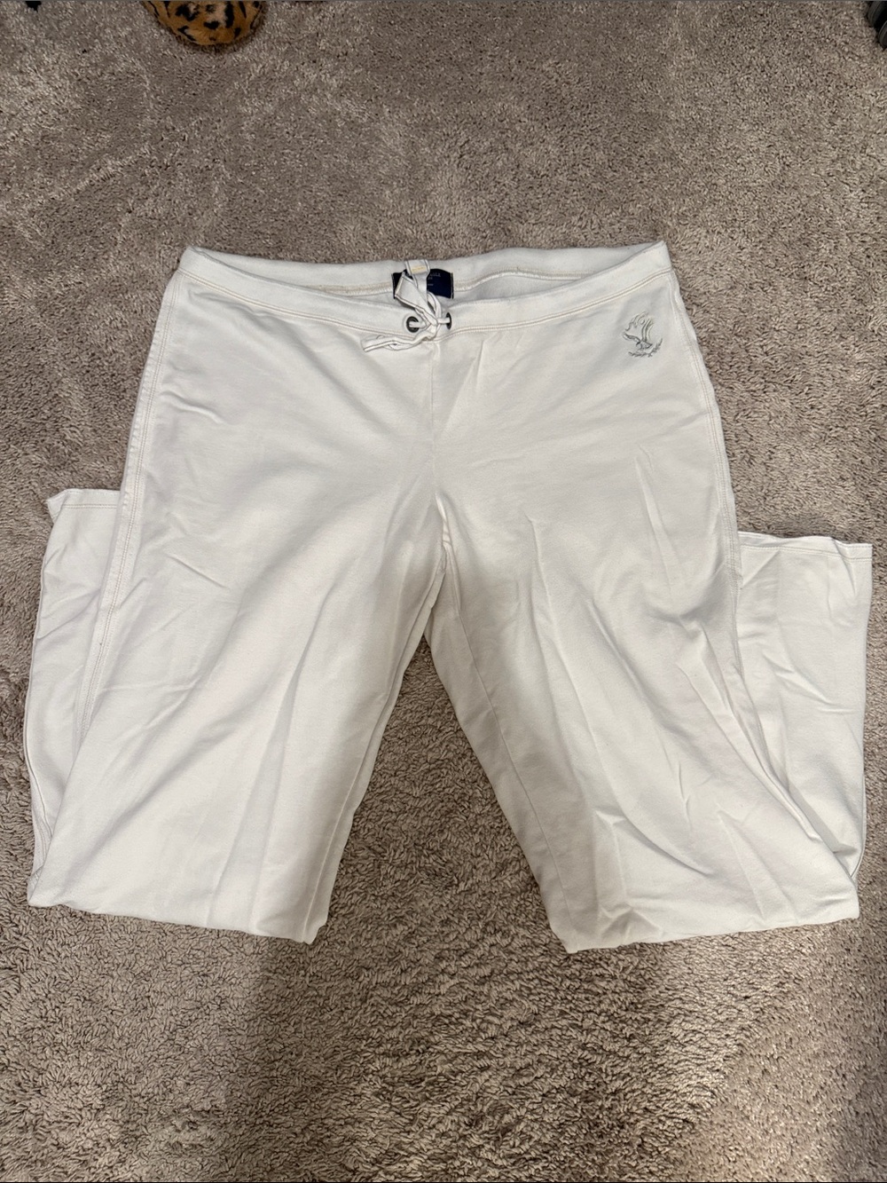 American Eagle Outfitters White Women's Drawstring Sweatpants
